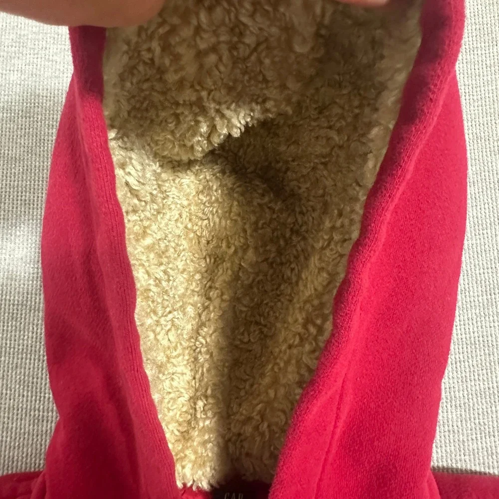 Gap Kids Red Full Zip Sherpa Lined‎ Hoodie Arch Logo Youth Extra Large XL (12)